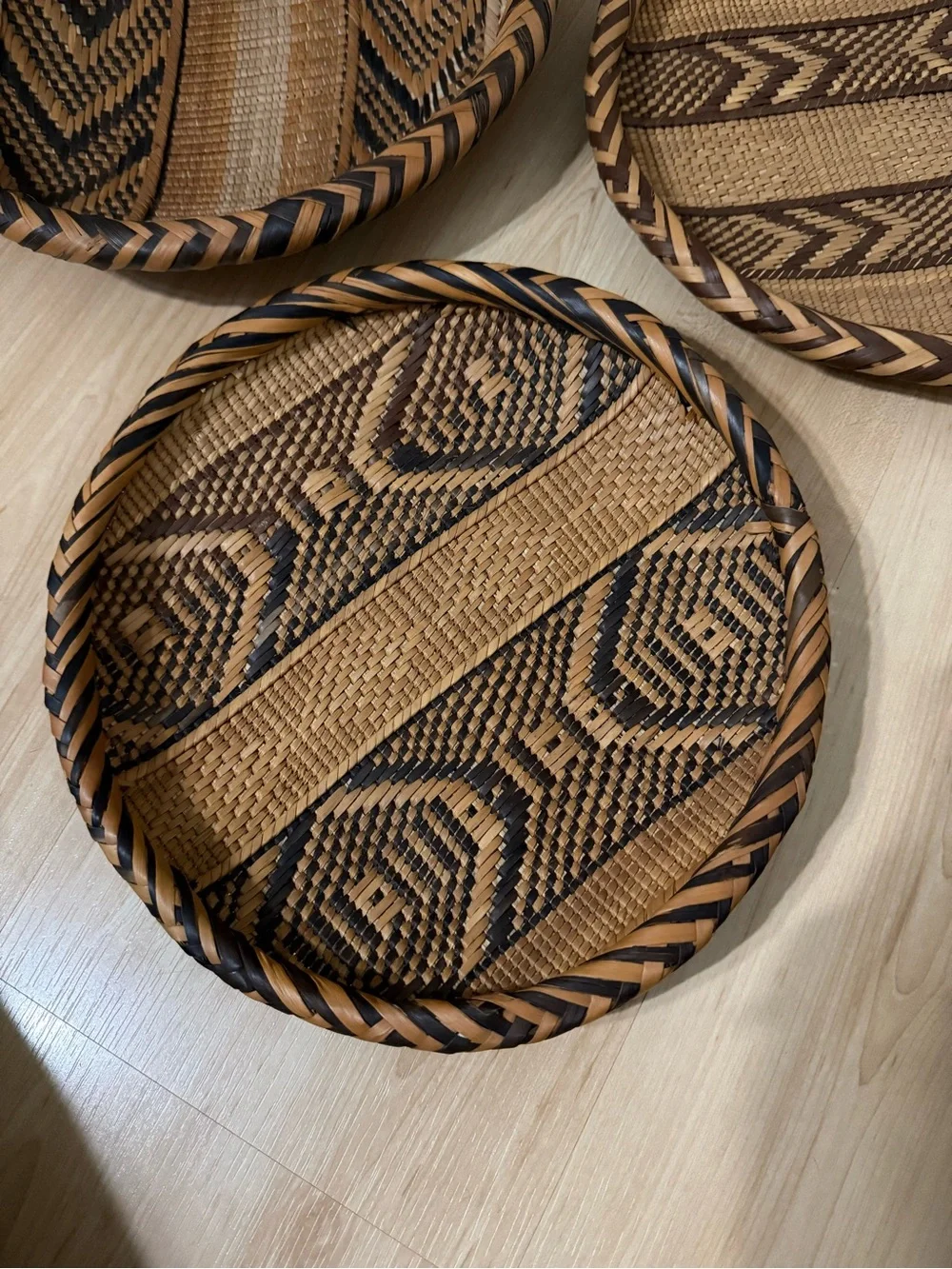 Boho Handwoven Gokwe Wicker Wall Baskets